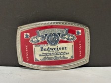 BUDWEISER GENUINE ANHEUSER-BUSCH SILVER BELT BUCKLE