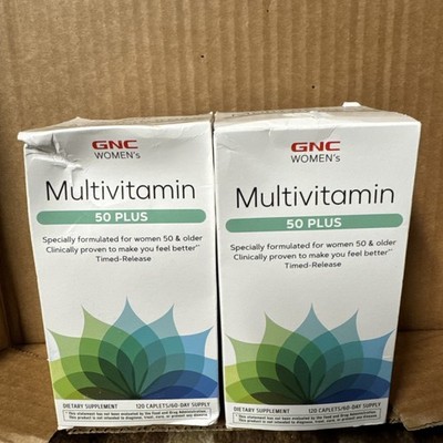 LOT 2 GNC Women's Multivitamin 50 Plus Capsules, 60-Pack 120 Ct Exp. 08/26