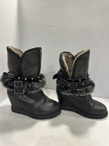 Australia Luxe Collective‎ Mens Lincoln Chukka Boots Gray Leather Lace Up Fur 9 Women main image 4