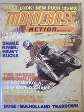 Jan 1975 Motocross Action MXA magazine motorcycle Yam 125 MX Puch 125MX Lackey