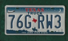 76G-RW3 TEXAS Space Shuttle, American Licence Plate 12"x6"
