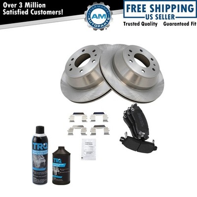 Rear Metallic Brake Pad & Rotor Kit w/Fluids for Trailblazer Envoy Bravada