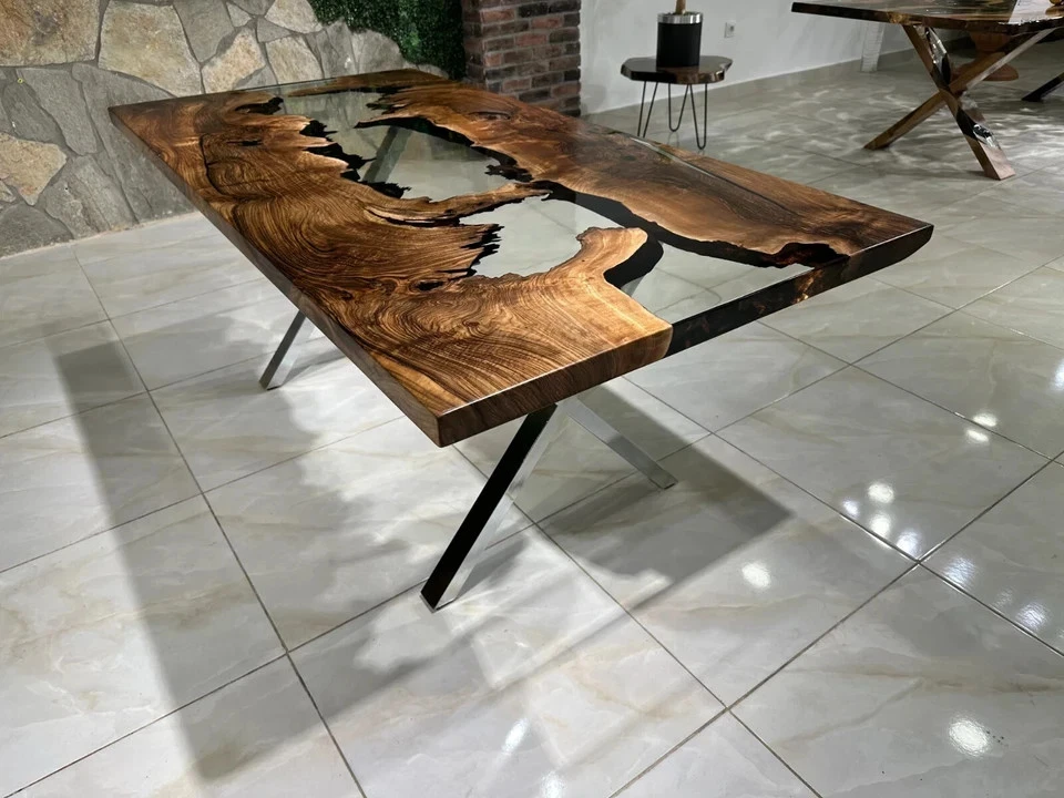 60" x 30" Epoxy Resin Center Dining Table Conference Table - Image 2 of 4