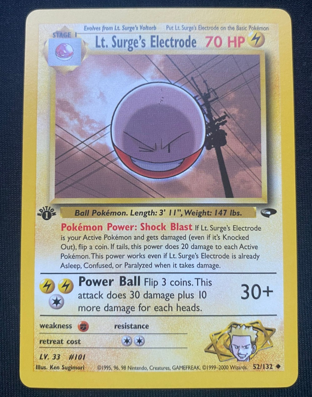 Lt. Surge’s Electrode 52/132 Gym Challenge 1st Edition (NM)