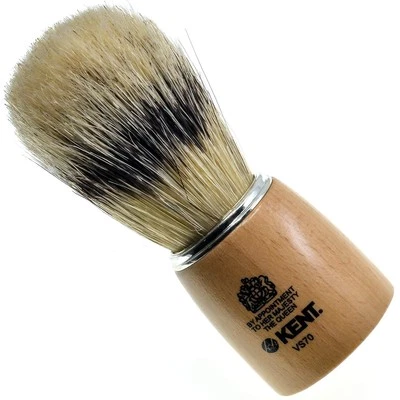 KENT Badger Bristle Wooden Socket Shaving Brush
