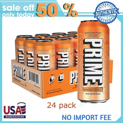 Prime Sugar Free Energy Drink, Dream Pop, 16 fl oz 24 Pack, Cans, 200mg Caffeine