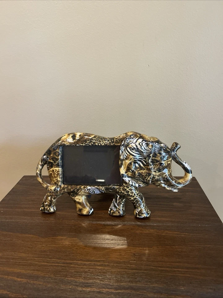 Disney Parks LaVie Safari Endangered Species Patchwork Elephant PhotoFrame 1990s - Image 2 of 4