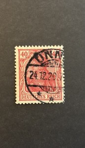 Germany - 40 pf Red - Xmas Eve Cancel - Nice !!