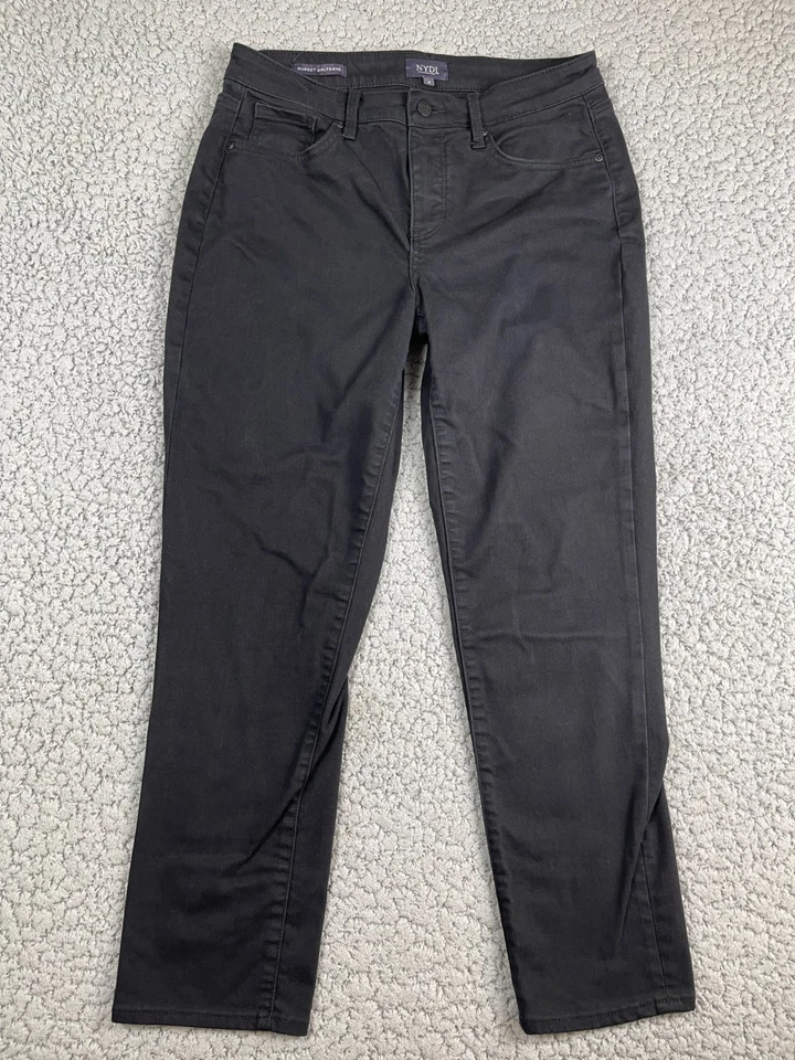 NYDJ Jeans Womens 6 Margot Girlfriend Black High Rise Tapered Cool Embrace - Image 2 of 4