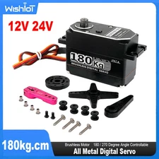 180kg.cm Digital Servo 12V/24V Brushless Motor Full Metal Servo for 1/5 Redcat