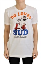 Dolce & Gabbana White Cotton DG Loves SUD  Women's T-shirt Authentic