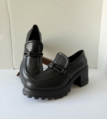 Voile Blanche Carine Nappa Loafers Black Shoes Women Size 40 Slip On New No Box
