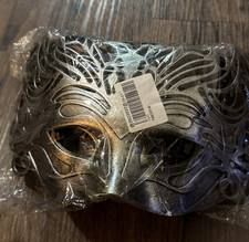 12 Pack Silver Venetian Masquerade Masks Party Costume Eye Masks New-Sold As is