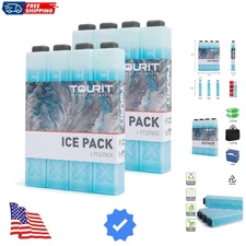 Ice Packs for Coolers Reusable Long Lasting Freezer Packs for Lunch Bags/Boxe...