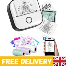 Pocket-Sized Bluetooth Sticker Printer for Kids - Study Graphics & Photos, Black
