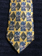 ERMENEGILDO ZEGNA    Mens 100 Silk Necktie ITALY Luxury Geometric 4x57
