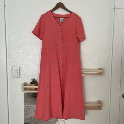 Aries & Taurus Drawstrings USA Cotton Pink Button-Front Closure Lagenlook