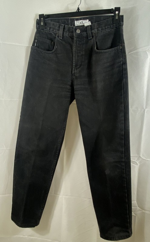 Vintage 90s Armani Exchange Men's Black Denim Jeans Made in USA Sz 30x30
