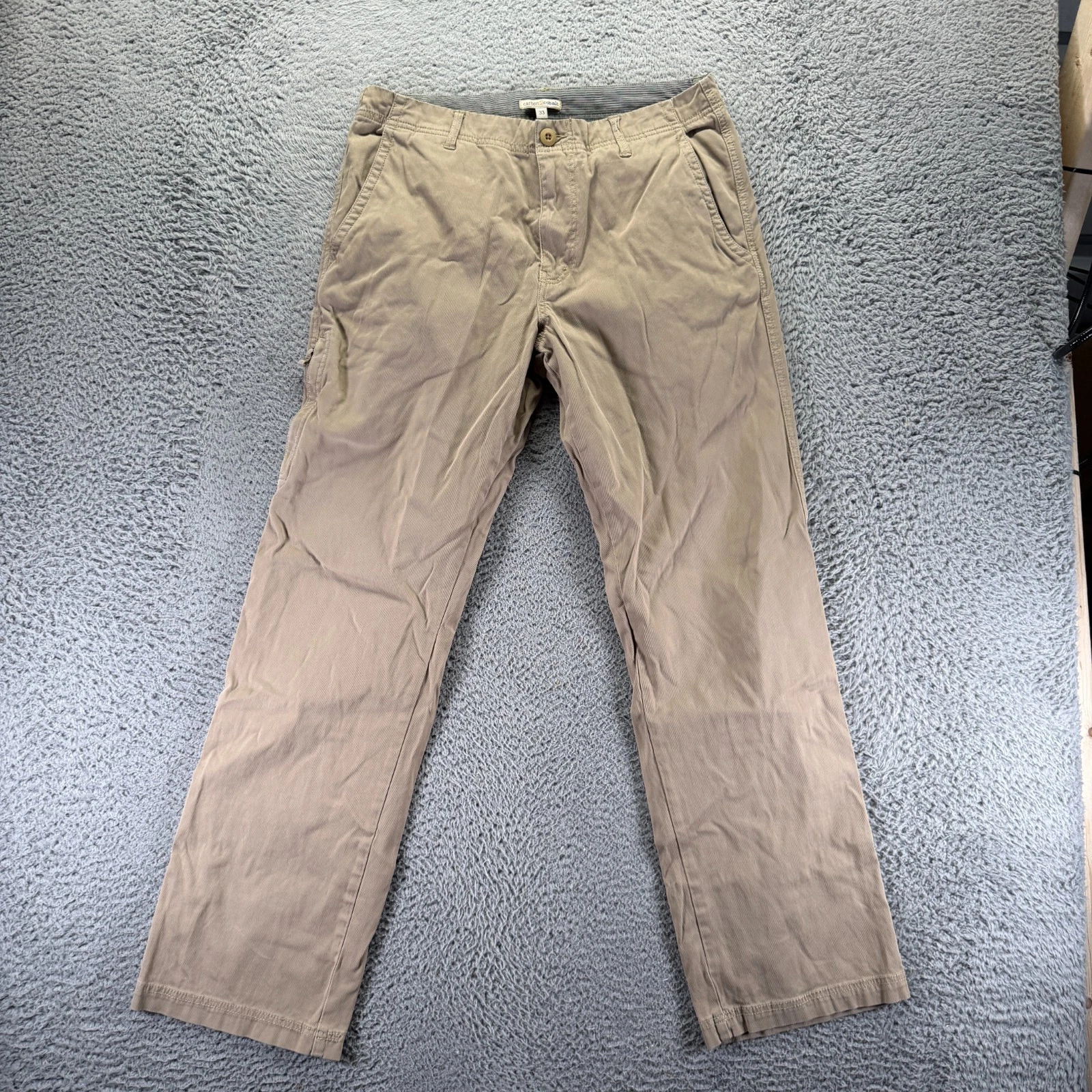 Carbon 2 Cobalt Pant Mens 33x31 Beige Cotton Corduroy Chino Straight Leg Stretch