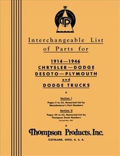 1914-1946 Chrysler Engine Parts Interchange Manual Dodge Desoto Plymouth Book