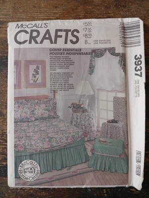 Vintage 90er McCalls Crafts 3937 Schnittmuster Tagesdecke Stuhlhussen Tischdecke