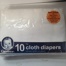 Gerber 10PK Flat Cloth Birdseye Diapers 24 27 NEW