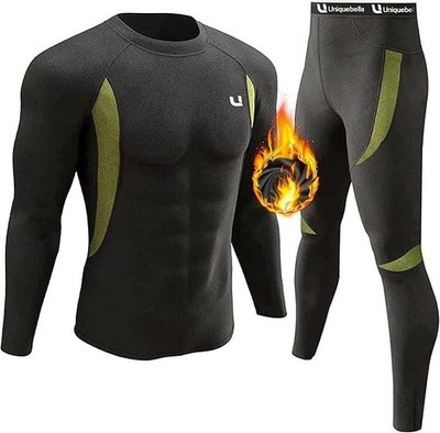 Térmicos para Hombre Ropa Interior Térmica Invierno Larga John Set Hombre