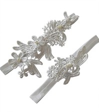 Garters for Bride Wedding Garter Set W032 Ivory