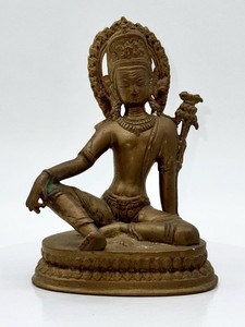 Antique Seated Vajrapani Indra Statue Tibetan Buddhist Nepal