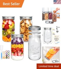 BPA-Free 32oz Glass Canning Jars - Perfect for Pickling, Fermenting, and Storing