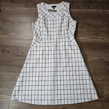 J. Crew Dress Womens 12 White Tweed A-line Preppy Academia Minimalist Office