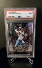 PSA 9 ? TREVOR LAWRENCE RC 2021 Panini Select Rookie Card Premier Level No. 143. rookie card picture