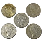 1923 Peace Dollars 5 Coin Lot 2-D 2-S 1-P 90% Silver Raw