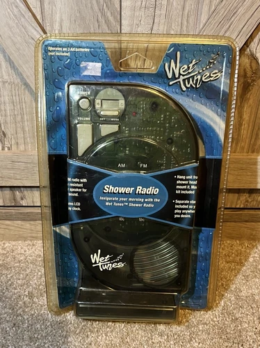 Vintage 2001 WET TUNES  AM FM Shower Radio SALTON New Old Stock Sealed 