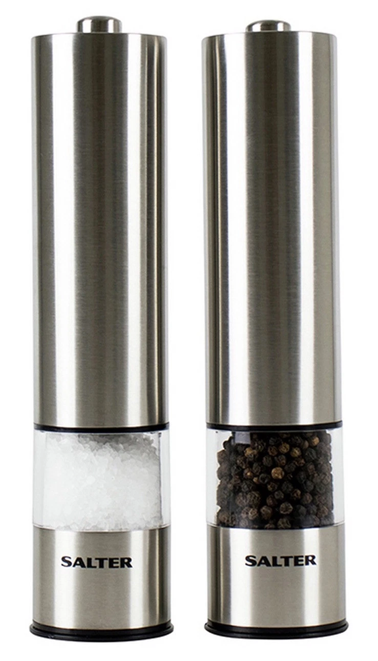 Salter Electronic Stainless Steel Mill Set - Silver