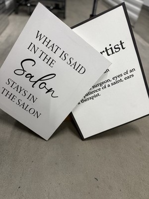 Set of 2 Salon & Lash Artist Quote Typography Prints, Vertical, Black & White