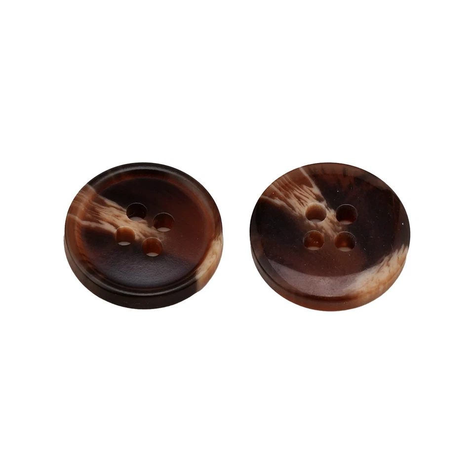 20Pcs Brown Tortoiseshell Resin Buttons, 4-Hole, for Clothing & Crafts 15-25mm - Image 2 of 4