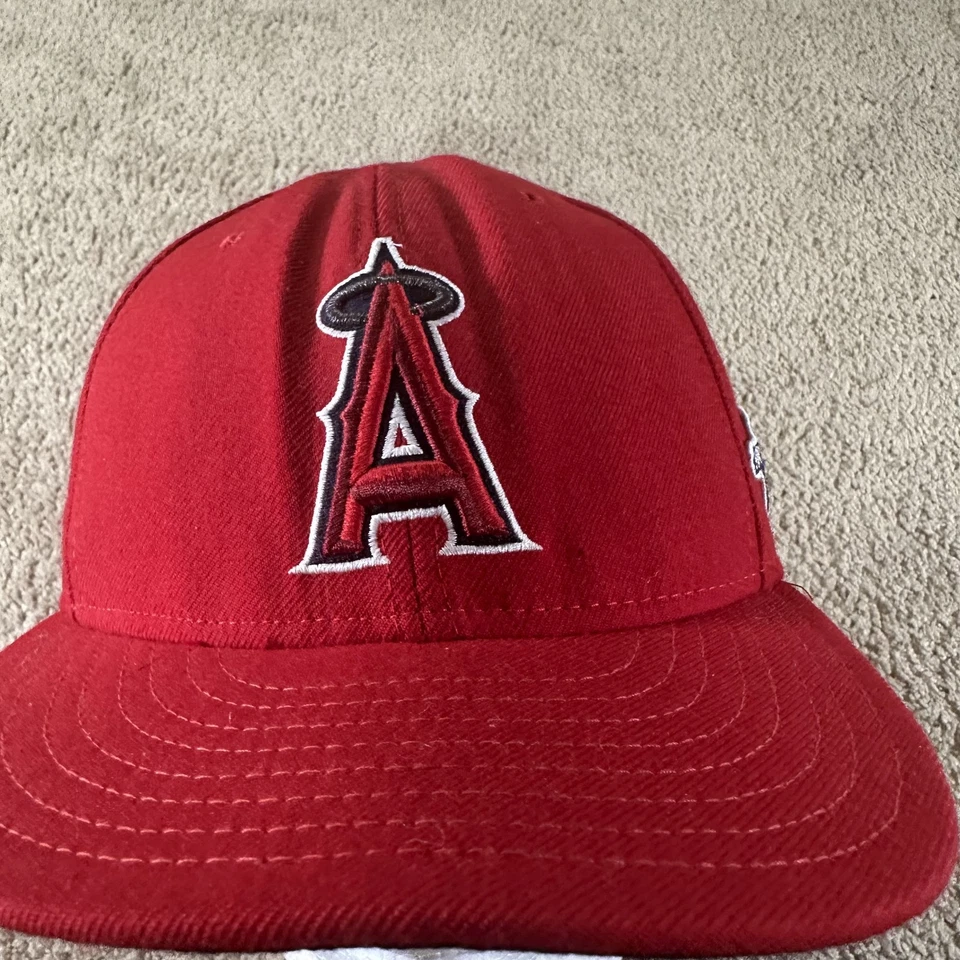 Vtg Anaheim Angels Hat Cap Fitted Men 7 3/4 MLB Baseball World Series 02 New Era - Image 2 of 4