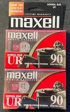 Maxell UR-90 Normal-Bias Cassette Tapes 2 Two pack 108510 Unopened package
