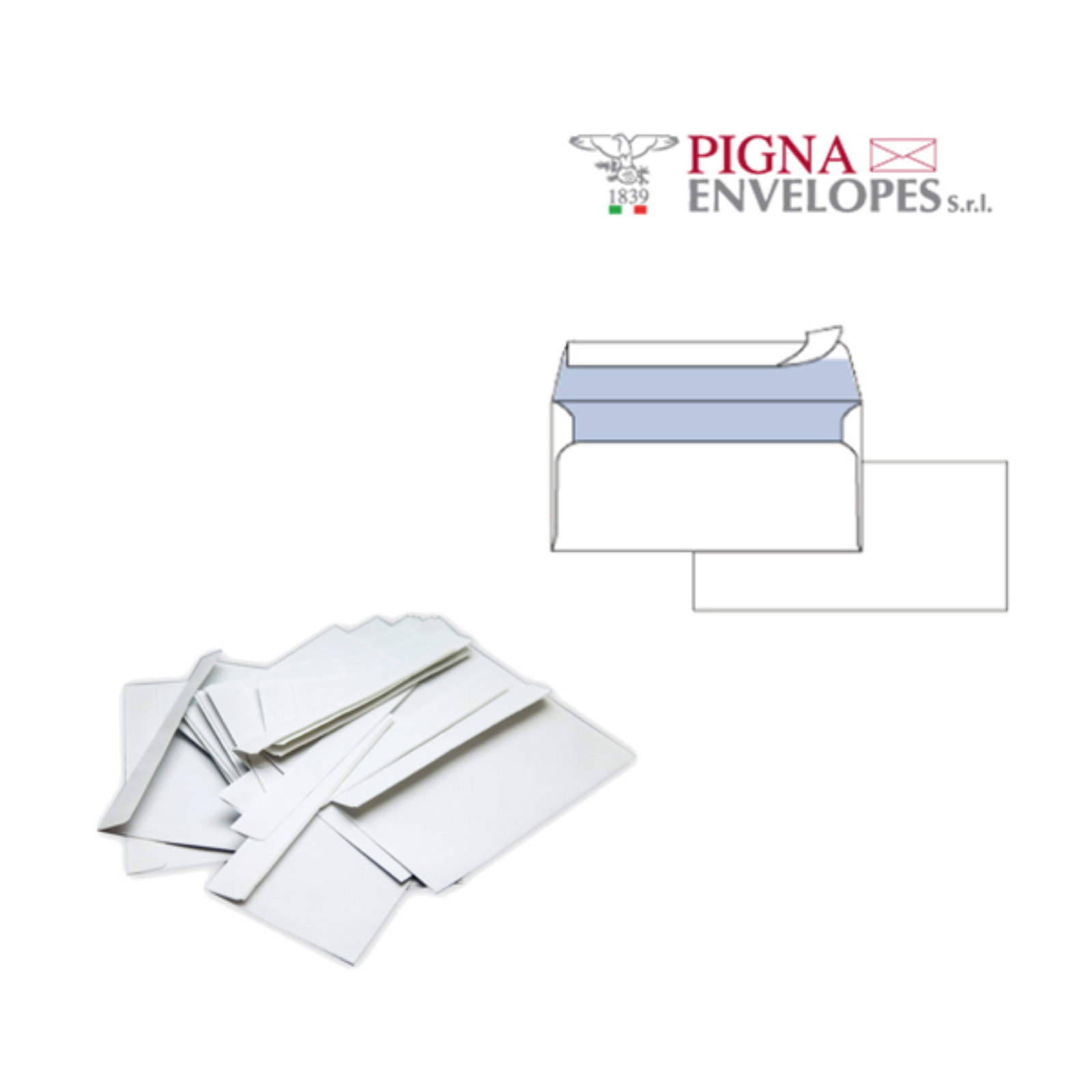 BUSTA BIANCA SENZA FINESTRA - SERIE SILVER STRIP - 114 X 162 MM - 80 GR - PIGNA