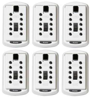 6 ea  Kidde Safety 001370 Slimline Pushbutton Lockbox Key Safe