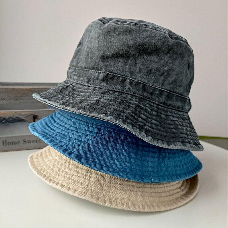 Lightweight Cotton Washed Bucket Hat for Outdoor Travel Visland Washed Cotton Bucket Hat Plain Colors Lightweight  main image 3
