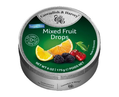 Cavendish & Harvey Bonbons Sugar Free Mixed Fruit Drops, 175g Zuckerfrei