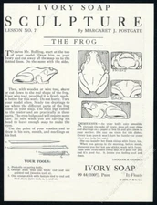 1926 Ivory Soap how to sculpt a soap frog instructions vintage print ad