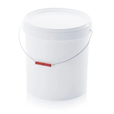Seau + couvercle blanc 30L avec anse pour fermenteur thé compost aéré