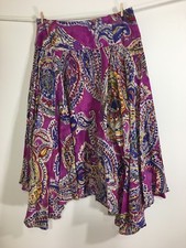 VINTAGE RALPH LAUREN "LAUREN" GYPSY STYLE COTTON SKIRT PURPLE PAISLEY PS