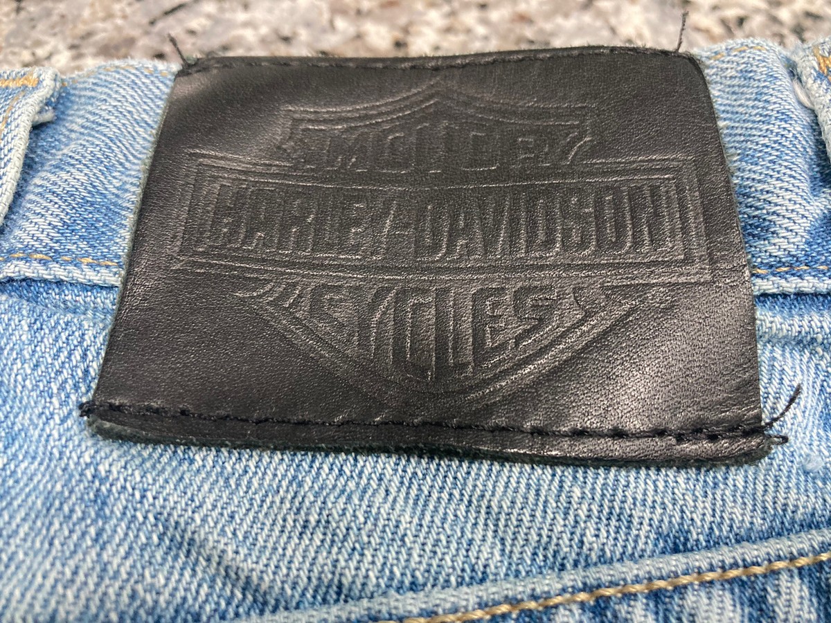 VINTAGE HARLEY DAVIDSON MOTORCYCLES DENIM BLUE JEANS MENS