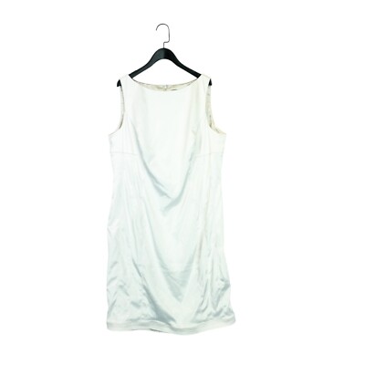 Elements Amanda Wakeley Ivory Boat Neck Panelled Sheen Pencil Dress - Size 20