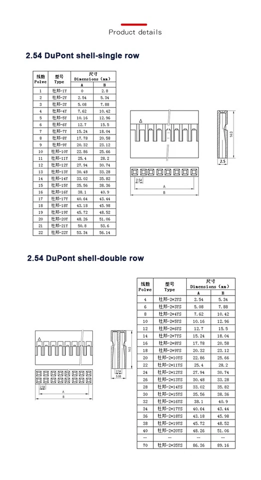 Anschlussstecker 1–20-polig, 2,54 mm Rastermaß, Leiterplatten-Stiftleiste header - Image 2 of 4