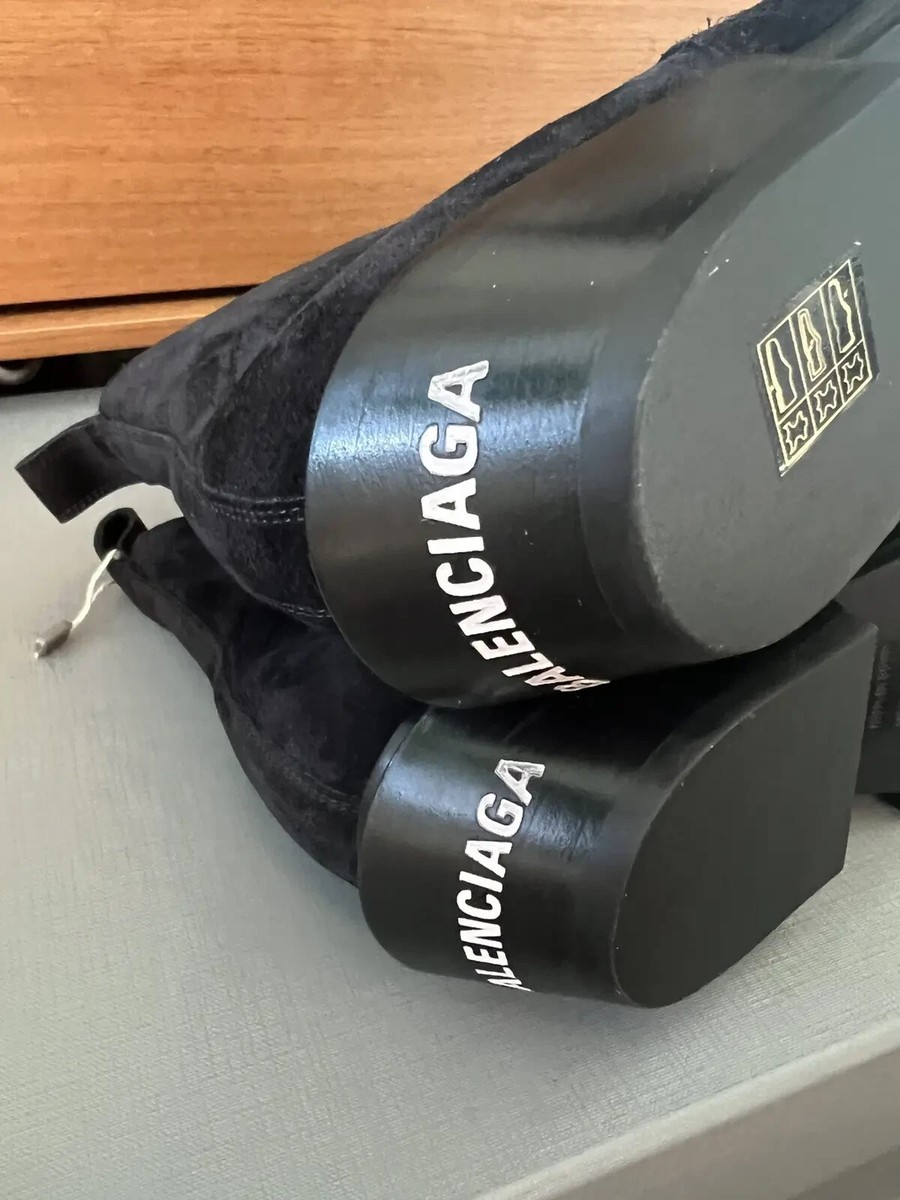 Balenciaga Black Suede Santiag Bootie, Size 43 Made in Italy New With Box Balenciaga Black Suede Santiag Bootie L40, Size 38.5 Made in  main image 2